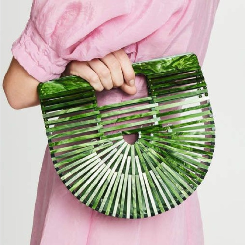 Cult Gaia Green Malachite Acrylic Ark Bag